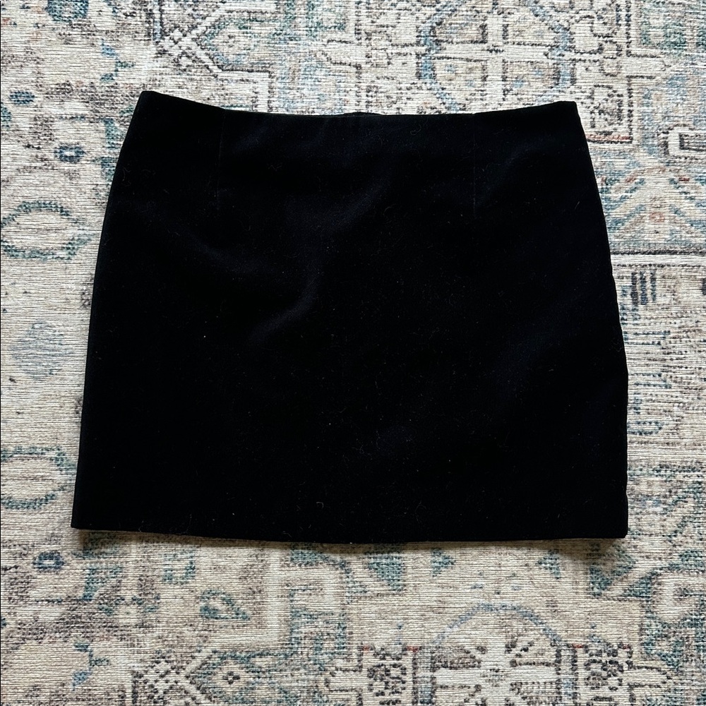 Zara black velvet mini skirt